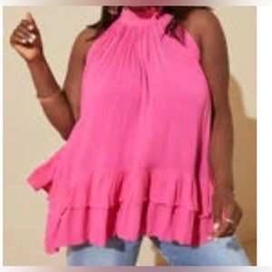 Ashley Stewart Tiered Ruffled Halter Top Size 18 / 20